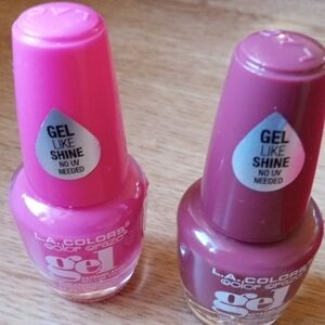Set Of Brand New L.A. Colors Gel Shine Nail Polish Duo - Pink and Mauve